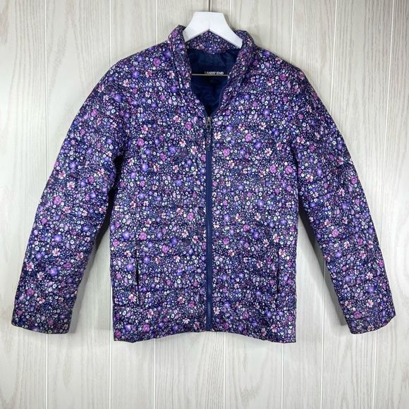 Lands' End Other - Lands’ End Girls Floral Puffer Primaloft Jacket Size L 14-16